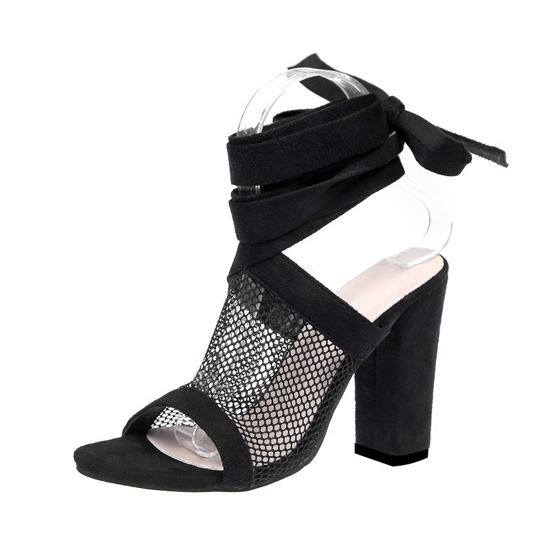 Women Sandals Bandage Flock Cross StrapFlat sandals women